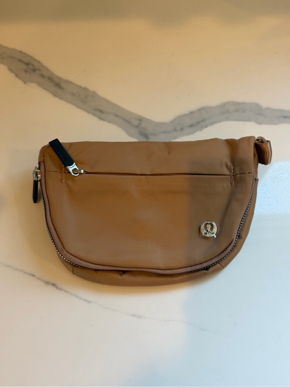 lululemon athletica Tan Crossbody Pouch with Silver Hardware